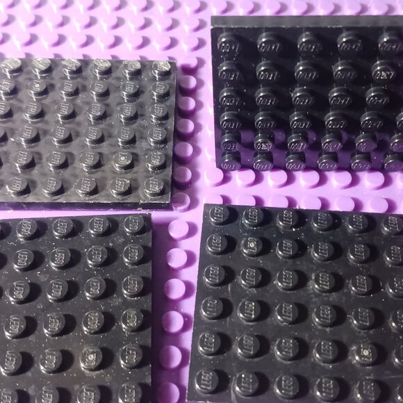 Lego - 6x6 plates - Black - Used Qty. 4 - .8oz - Picture 1 of 3
